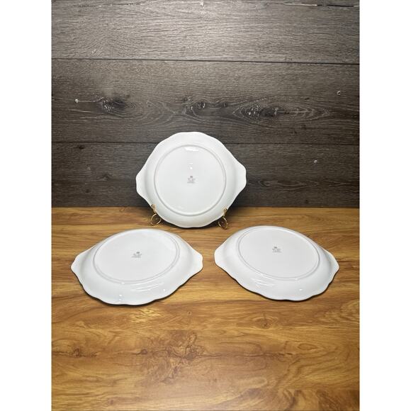 Royal Albert England ENCHANTMENT 10-1/4" HANDLED PLATES Gold Trim ~set Of 3 - Picture 8 of 9